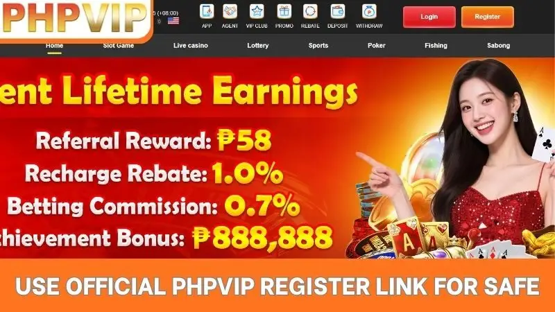 phpvip slots section with reel games and featured slot thumbnails